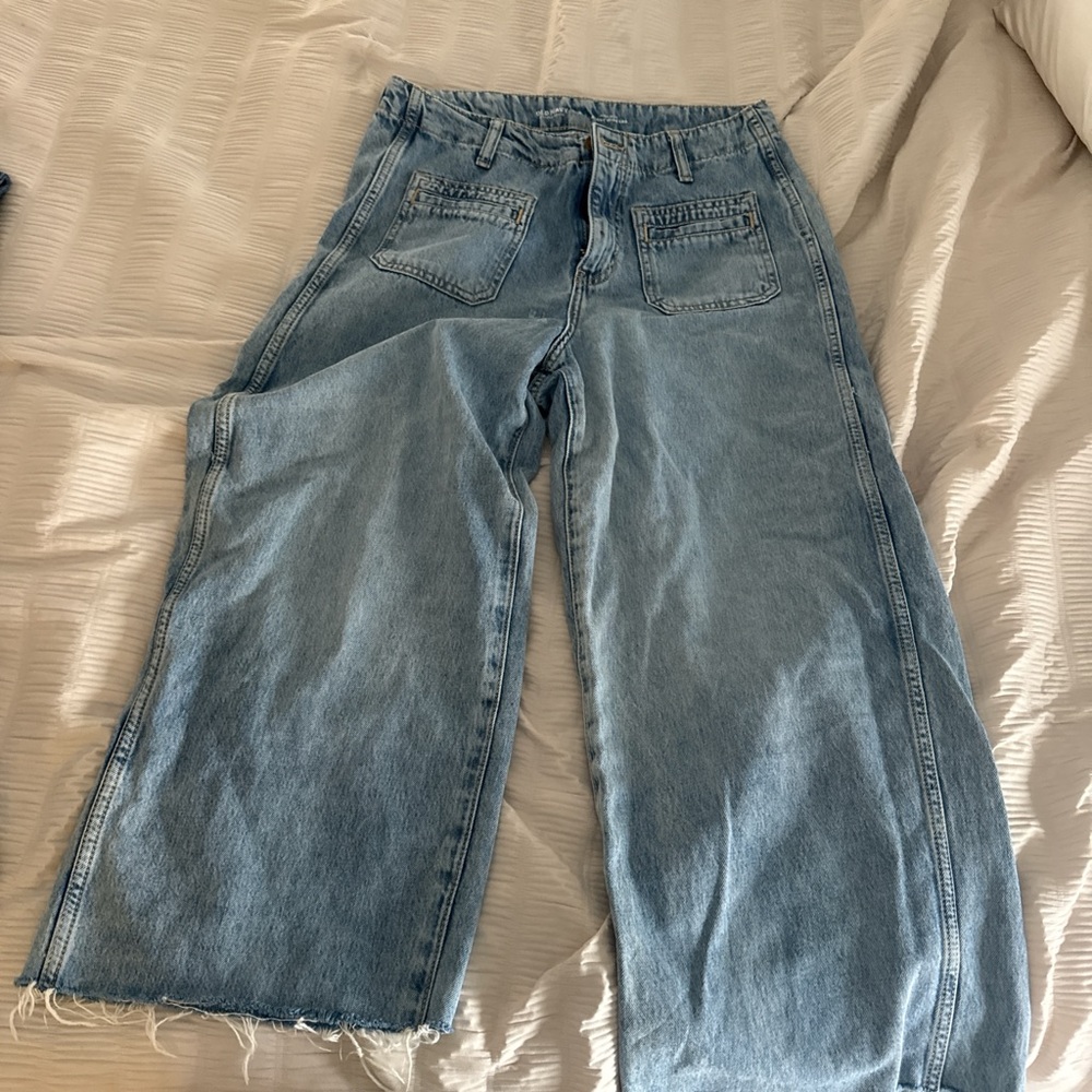 Casual Blue Wide-Leg Jeans